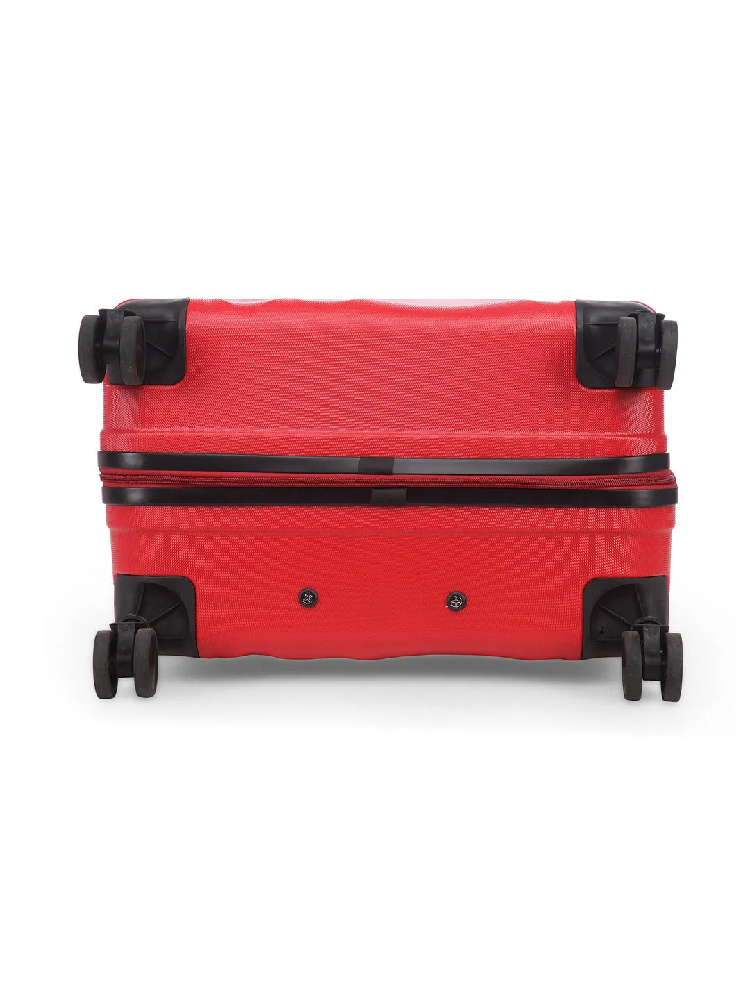 Unisex Red Textured Hard-Sided Set Trolley Suitcase