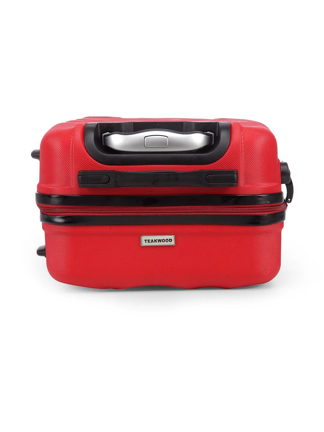 Unisex Red Textured Hard-Sided small Trolley Suitcase