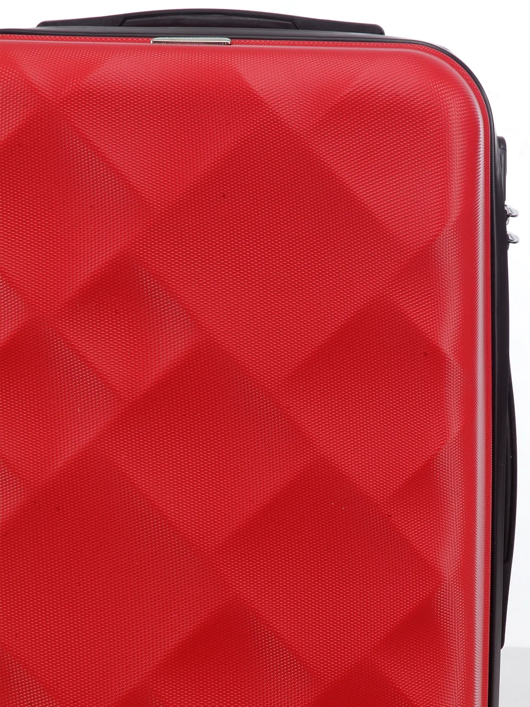 Unisex Red Textured Hard-Sided small Trolley Suitcase