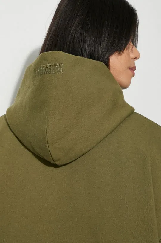 VETEMENTS sweatshirt Limited Edition Logo Hoodie green color hooded with a print UE64HD600Z