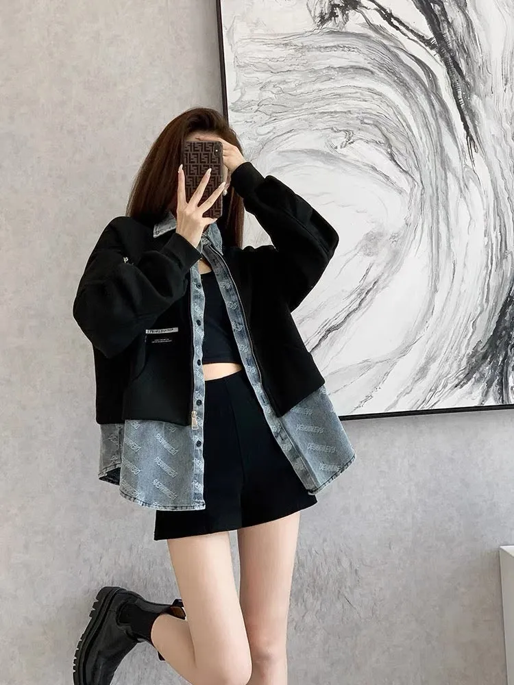 Xiaoxiangfeng jacket women's design niche early autumn new denim small chic high-end tops autumn clothing