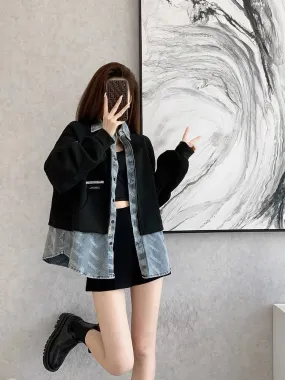 Xiaoxiangfeng jacket women's design niche early autumn new denim small chic high-end tops autumn clothing