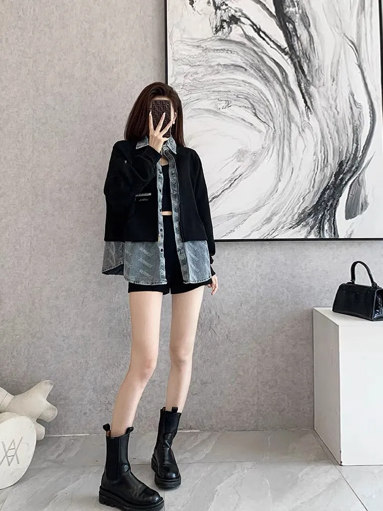 Xiaoxiangfeng jacket women's design niche early autumn new denim small chic high-end tops autumn clothing