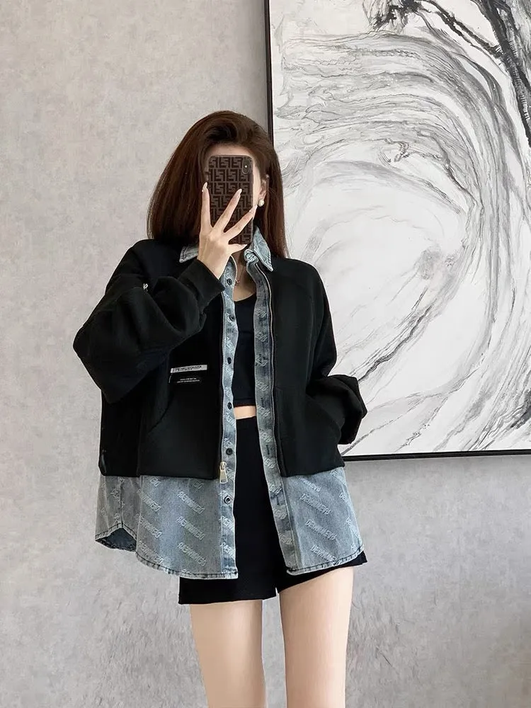 Xiaoxiangfeng jacket women's design niche early autumn new denim small chic high-end tops autumn clothing