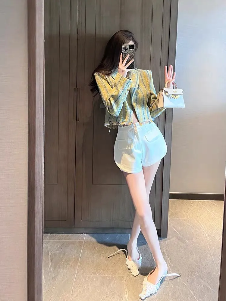 Xiaoxiangfeng suit jacket for women 2023 autumn new style high-end and high-end short suit top for small people