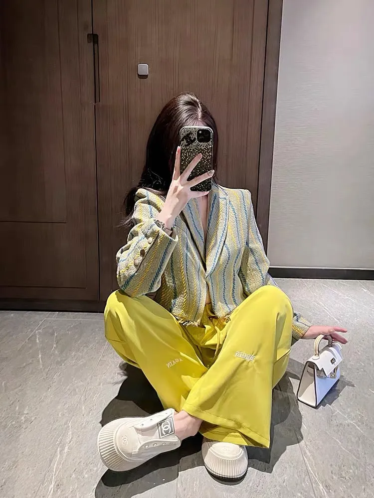 Xiaoxiangfeng suit jacket for women 2023 autumn new style high-end and high-end short suit top for small people