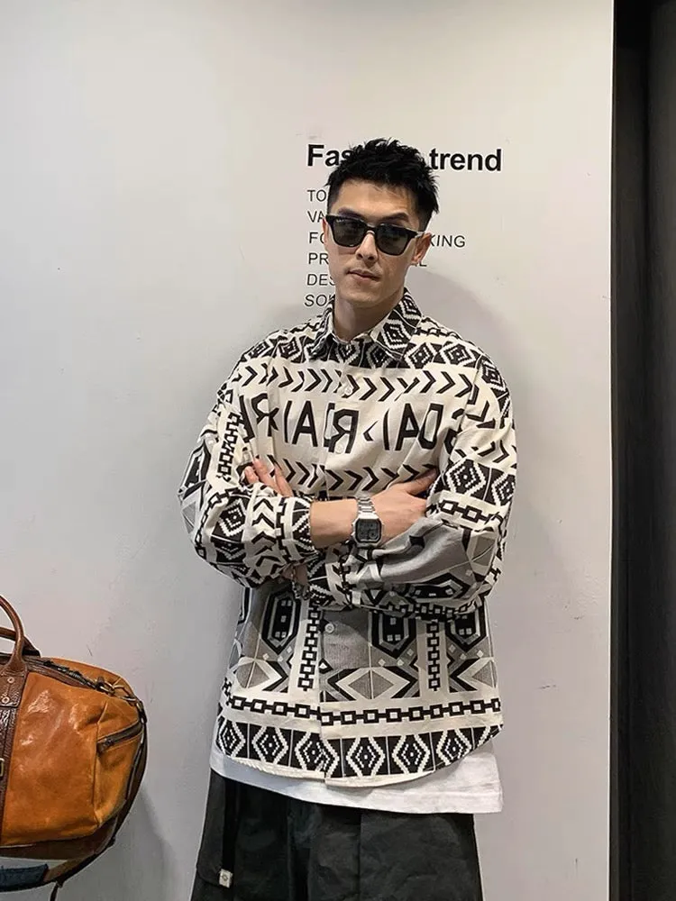 Xutai wave brand long-sleeved shirt men's spring and autumn new American style high-end shirt casual all-match Japanese jacket t