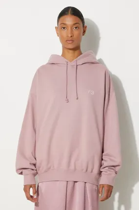 Y-3 sweatshirt Fleece Hoodie women's pink color hooded with a print JD9819