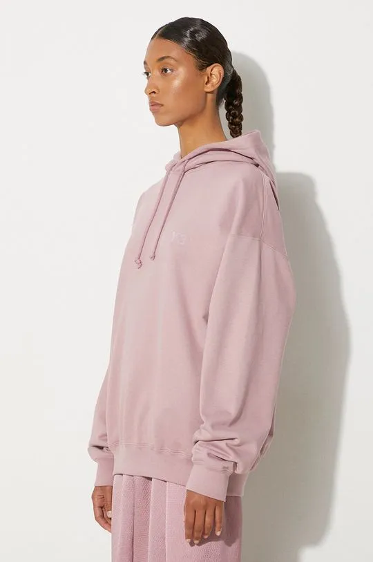 Y-3 sweatshirt Fleece Hoodie women's pink color hooded with a print JD9819