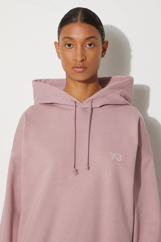 Y-3 sweatshirt Fleece Hoodie women's pink color hooded with a print JD9819