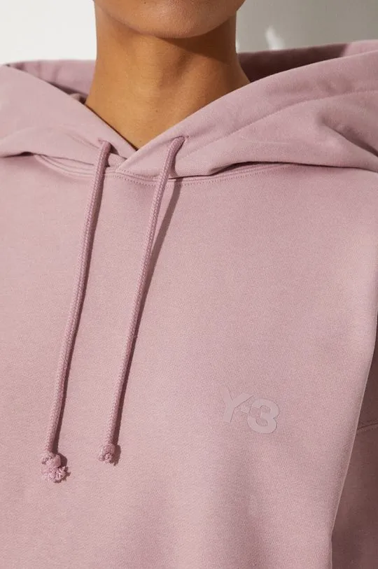 Y-3 sweatshirt Fleece Hoodie women's pink color hooded with a print JD9819