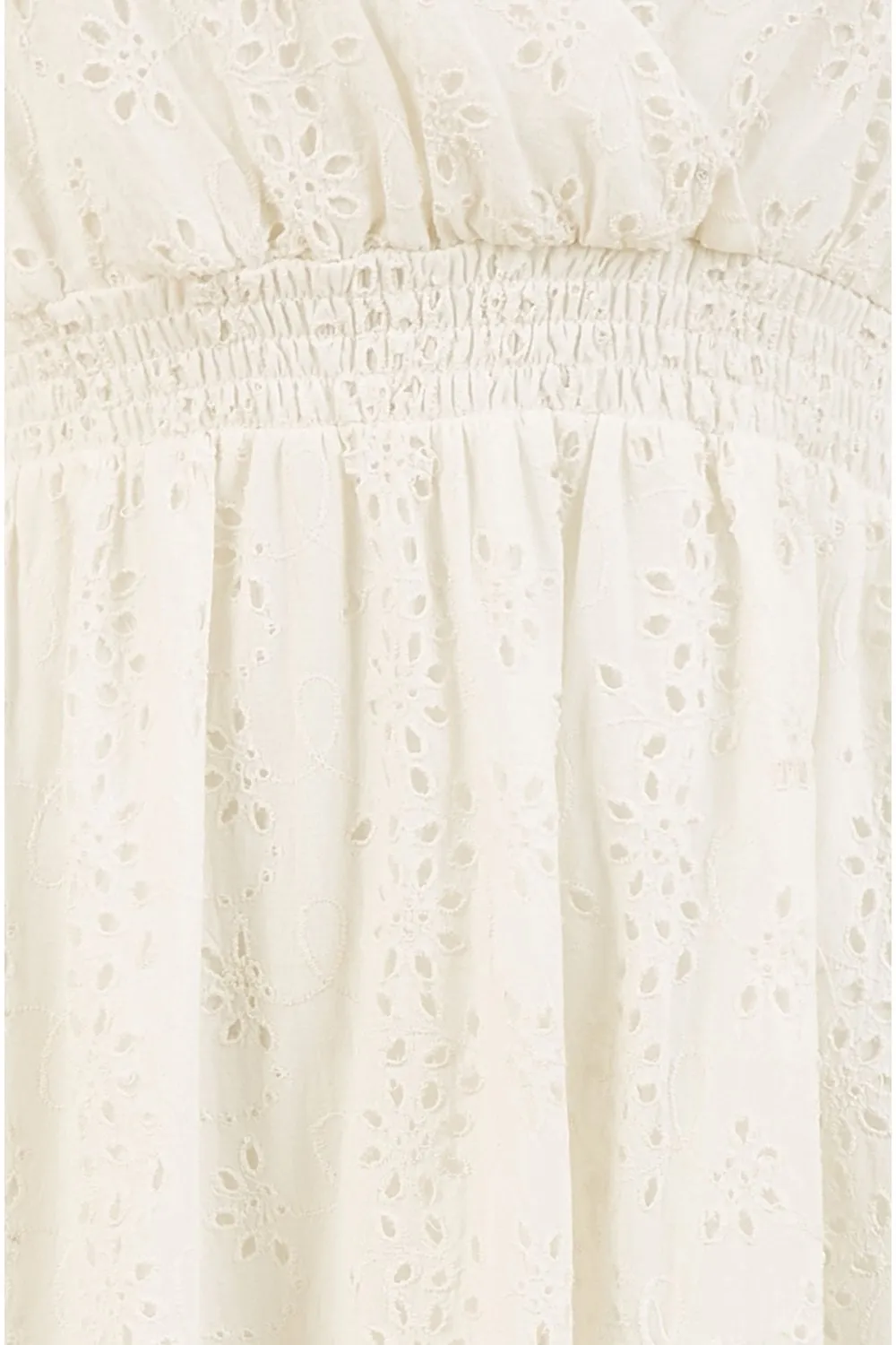 Yumi White Cotton Broderie Anglaise Wrap Midi Dress